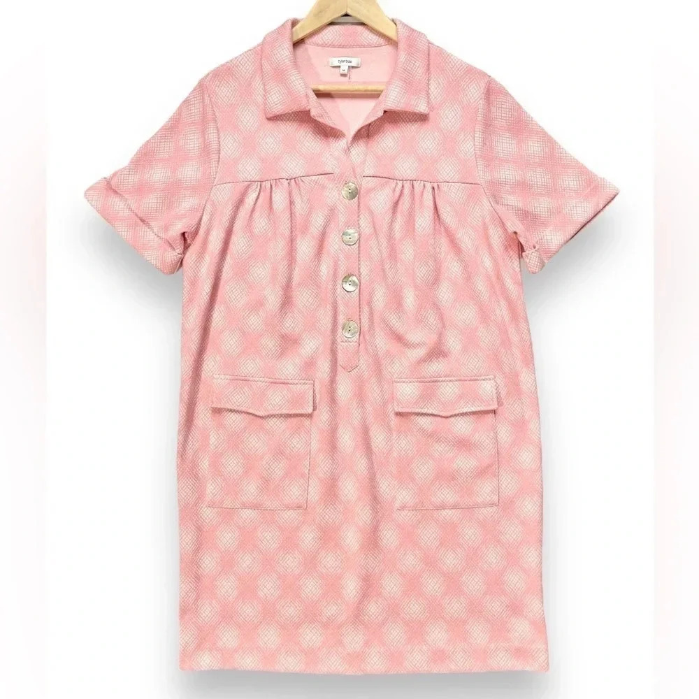 NWOT Tyler Boe Collared Pink Button Front Dress